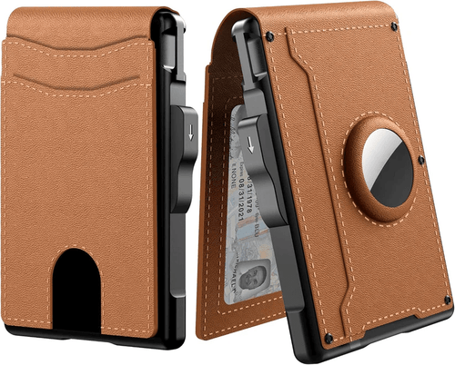 Men's Business Wallet Credit Card Holder Pop Up Smart RFID Blocking Slim Leather