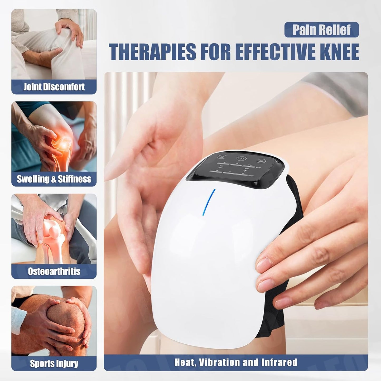 Knee Massager, Large LED Screen, Adjustable Temperature