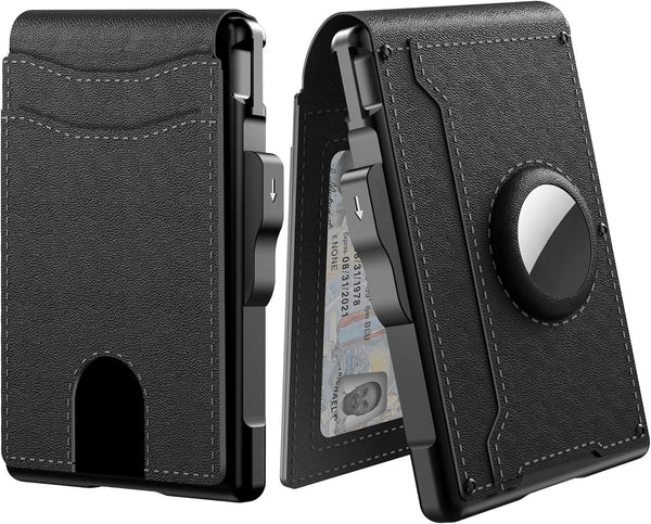 Men's Business Wallet Credit Card Holder Pop Up Smart RFID Blocking Slim Leather